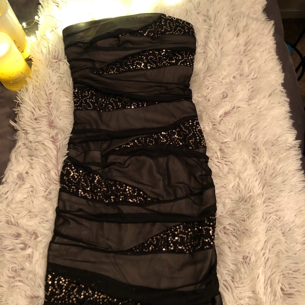 Black and gold dress